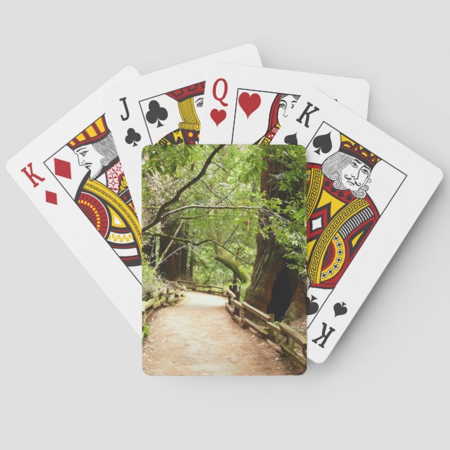 Muir Woods Path II Nature Photography Poker Cards (Back)
