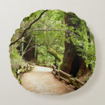Muir Woods Path II Nature Photography Round Pillow