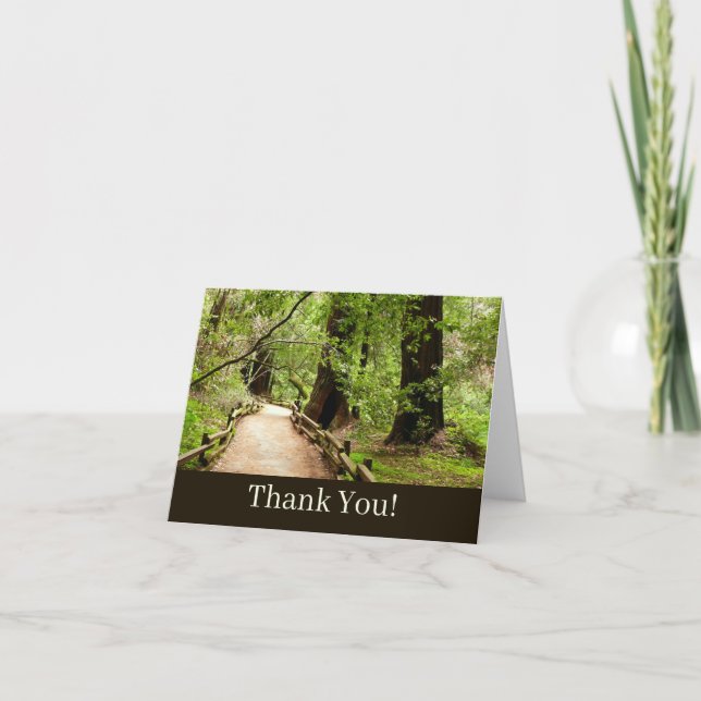 Muir Woods Path II Nature Photography Thank You Card (Front)