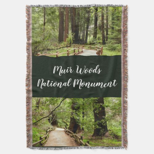 Muir Woods Path II Nature Photography Throw Blanket