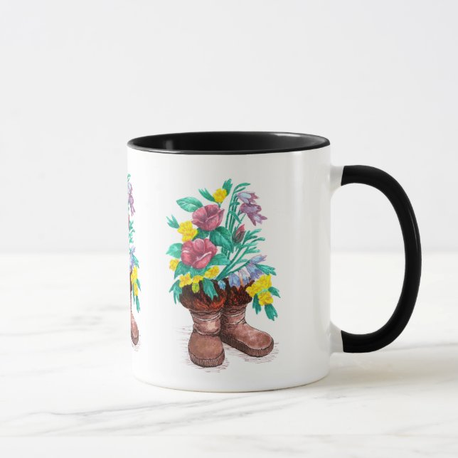 Mukluk Flower Boots Coffee Cup Mug (Right)