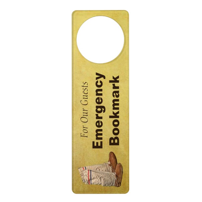 Mukluks Emergency Bookmark Door Hanger (Front)