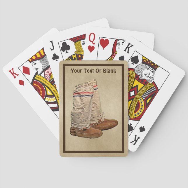 Mukluks On Old Paper Poker Cards (Back)