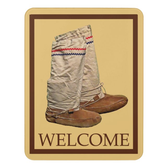 Mukluks - Welcome Door Sign (Contemporary Vert)
