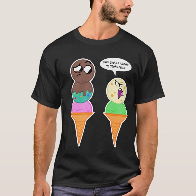 Mukpuddy Ice Cream Scoops - Black tshirt (Front)