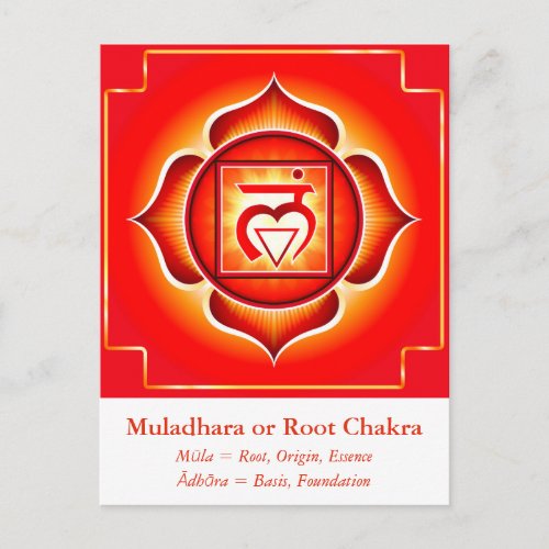 Muladhara or Root Chakra Postcard