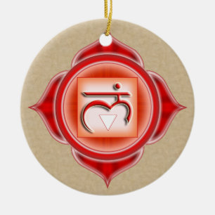 Muladhara or Root the 1st Chakra Ceramic Ornament