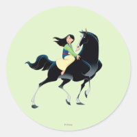 Mulan and Khan Classic Round Sticker