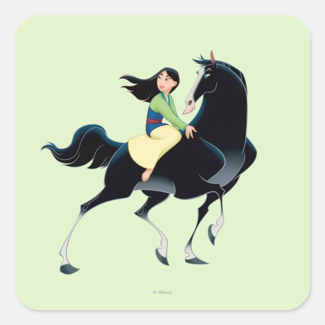 Mulan and Khan Square Sticker (Front)