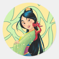 Mulan and Mushu Classic Round Sticker