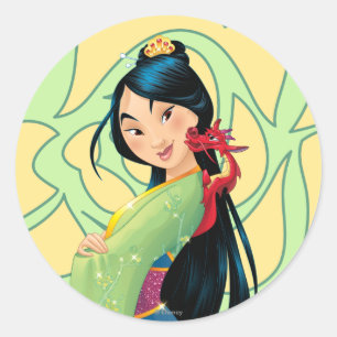 Mulan and Mushu Classic Round Sticker