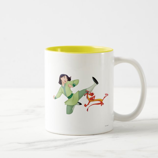 Mulan and Mushu Kicking Two-Tone Coffee Mug (Right)