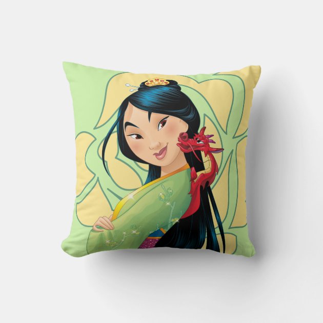 Mulan and Mushu Throw Pillow Zazzle