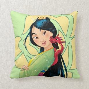 Mulan and Mushu Throw Pillow