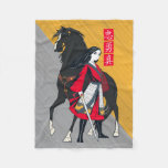 Mulan Beside Black Wind Illustration Fleece Blanket