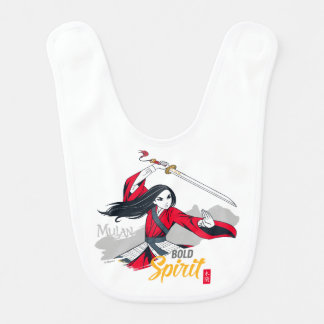 Mulan "Bold Spirit" Illustration Baby Bib
