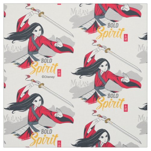 Mulan Bold Spirit Illustration Fabric