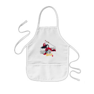 Mulan "Bold Spirit" Illustration Kids' Apron