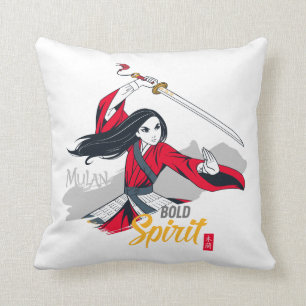 Mulan "Bold Spirit" Illustration Throw Pillow