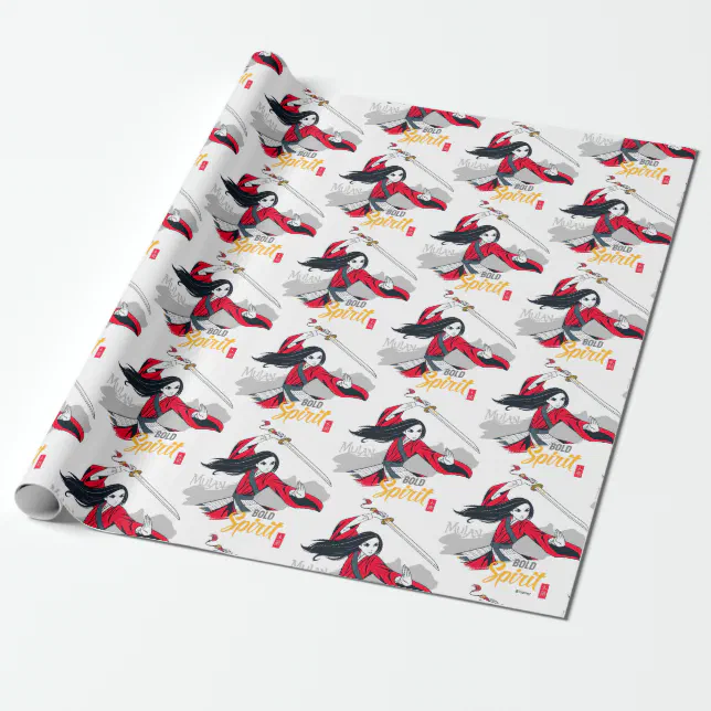 Mulan "Bold Spirit" Illustration Wrapping Paper | Zazzle