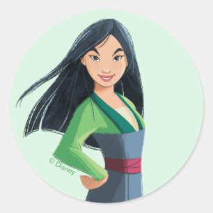 Mulan Courage in Every Step Classic Round Sticker