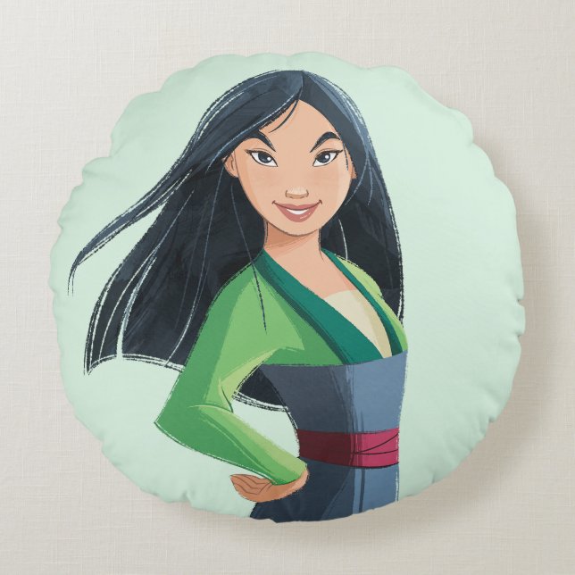 Mulan Courage in Every Step Round Pillow (Front)