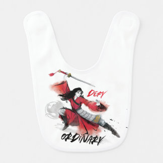 Mulan "Defy Ordinary" Watercolor Baby Bib