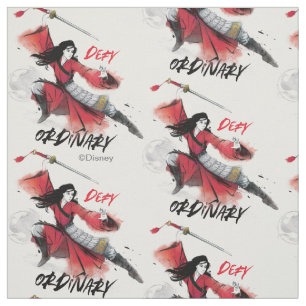 Mulan "Defy Ordinary" Watercolor Fabric