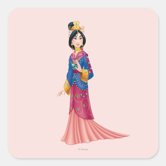 Mulan Dress Square Sticker (Front)