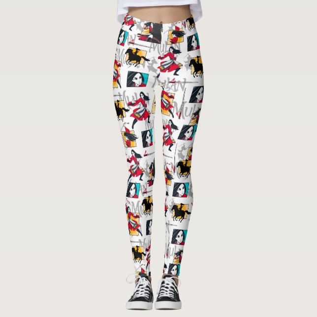 Mulan Illustrated Panels Pattern Leggings (Front)