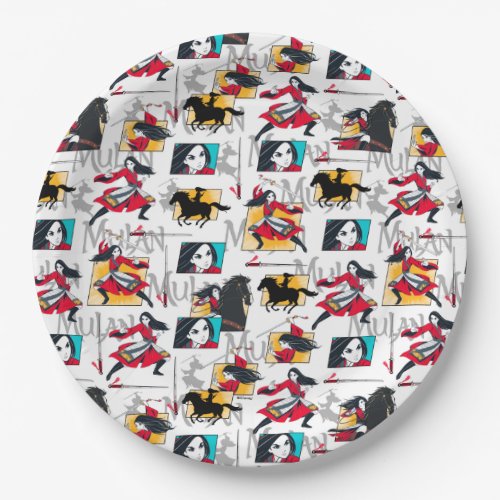 Mulan Illustrated Panels Pattern Paper Plates