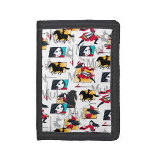 Mulan Illustrated Panels Pattern Tri-fold Wallet
