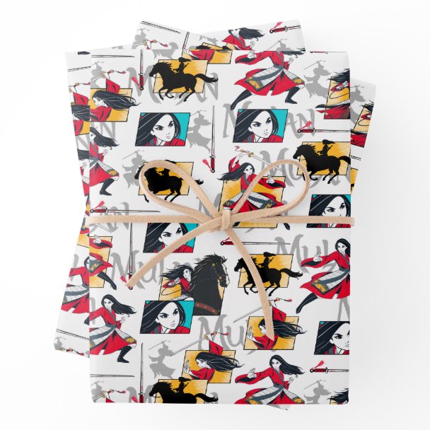 Mulan Illustrated Panels Pattern Fabric | Zazzle