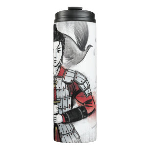 Mulan In Armor "Loyal Brave True" Watercolor Thermal Tumbler