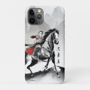 Mulan In Armor Riding Black Wind Watercolor iPhone 11 Pro Case