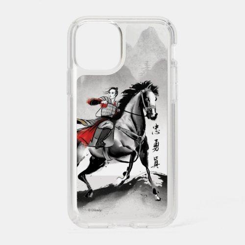 Mulan In Armor Riding Black Wind Watercolor Speck iPhone 11 Pro Case