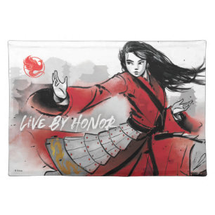 Mulan "Live By Honor" Watercolor Cloth Placemat