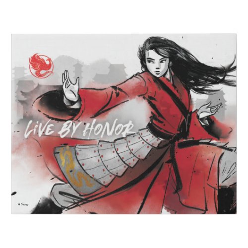 Mulan Live By Honor Watercolor Faux Canvas Print