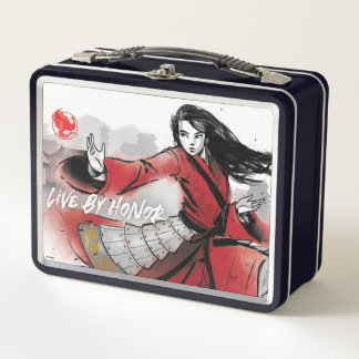 Mulan "Live By Honor" Watercolor Metal Lunch Box