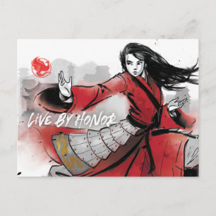 Mulan "Live By Honor" Watercolor Postcard