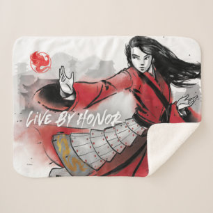 Mulan "Live By Honor" Watercolor Sherpa Blanket