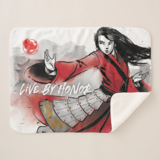 Mulan "Live By Honor" Watercolor Sherpa Blanket