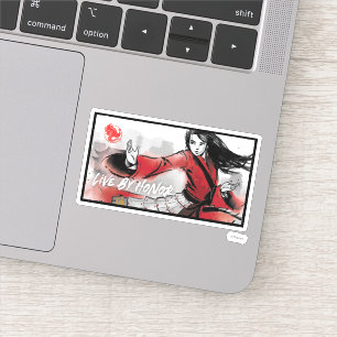 Mulan "Live By Honor" Watercolor Sticker