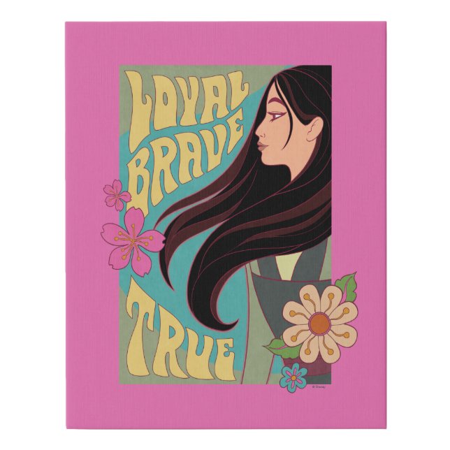Mulan | Loyal Brave True Faux Canvas Print (Front)