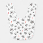 Mulan "Loyal Brave True" Flower &amp; Spirit Pattern Baby Bib