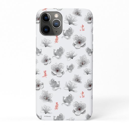Mulan "Loyal Brave True" Flower & Spirit Pattern iPhone 11 Pro Case