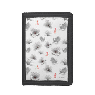 Mulan "Loyal Brave True" Flower & Spirit Pattern Tri-fold Wallet
