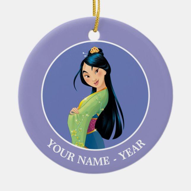 Mulan | Mulan Hands Crossed Add Your Name Ceramic Ornament (Front)