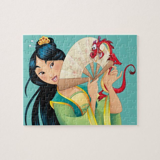 Mulan Opens Fan With Mushu Jigsaw Puzzle (Horizontal)