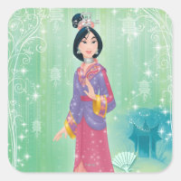 Mulan Princess Square Sticker